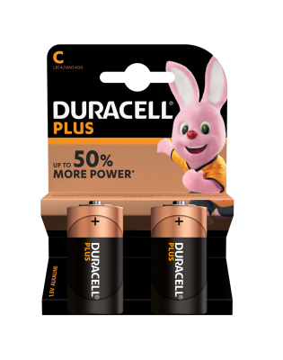 Duracell Plus C LR14 Batteries (1 Pack of 2)