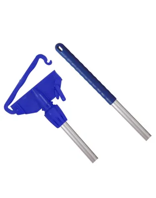 JanSan Kentucky Aluminium Handle & Plastic,Fitting 54" 137cm Blue (1 Each)