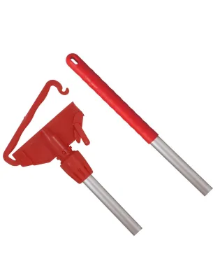 JanSan Kentucky Aluminium Handle & Plastic,Fitting 54" 137cm Red (1 Each)