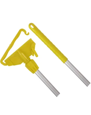 JanSan Kentucky Aluminium Handle & Plastic,Fitting 54" 137cm Yellow (1 Each)