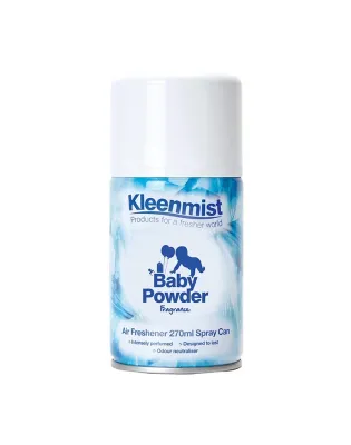 KleenMist Aerosol Air Freshener 270ml,Refill Baby Powder (12 270 mL)