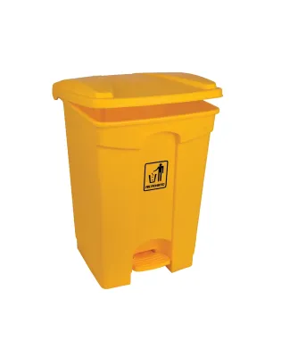 JanSan Front Step-On Polypropylene Bin 45L,with Lid Yellow (4 Bins)