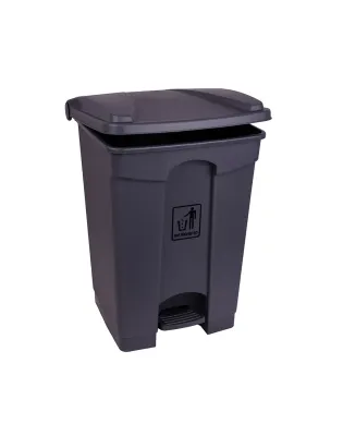 JanSan Front Step-On Polypropylene Bin 45L,with Lid Grey (4 Bins)