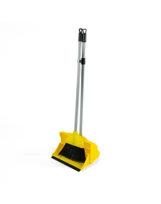 JanSan Lightweight Lobby Dustpan & Soft,Brush Yellow 35" 90cm (1 Each)