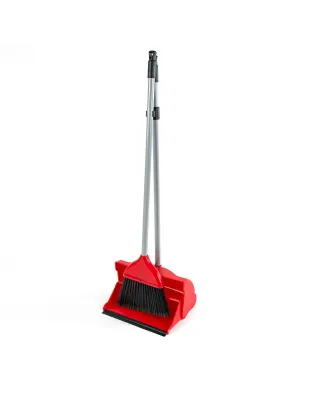 JanSan Lightweight Lobby Dustpan & Soft,Brush Red 35" 90cm (1 Each)