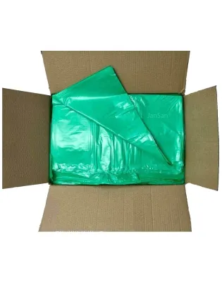 JanSan Refuse Sacks Medium Duty 90L,15kg Green (200 Sacks)