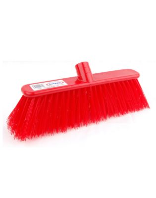 JanSan Poly Broom Head Stiff Bristles,Red (1 Each)