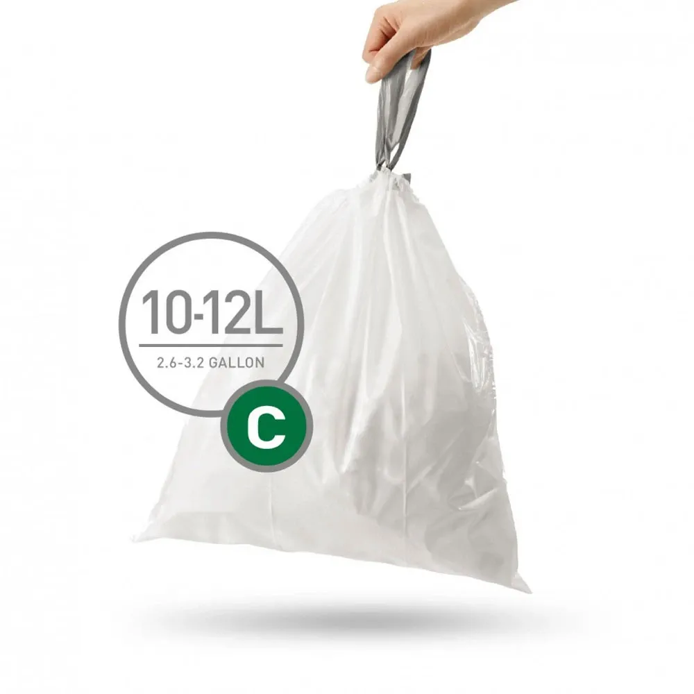 Repl. Simplehuman C Size 10 - 12L / 2.6 - 3.2 Gal. Garbage Bag